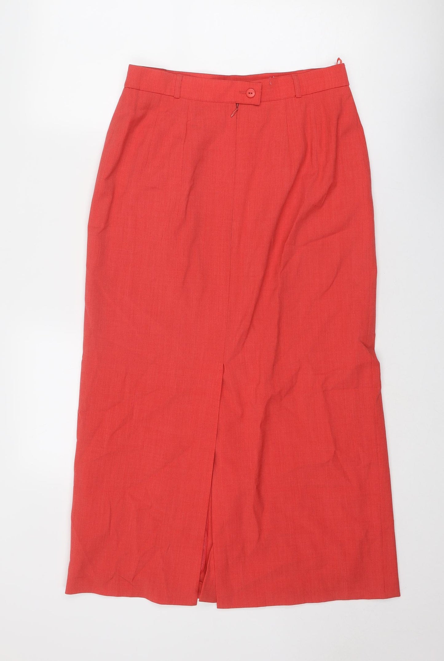 Basler Womens Red Polyester A-Line Skirt Size 30 in Zip