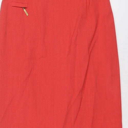 Basler Womens Red Polyester A-Line Skirt Size 30 in Zip
