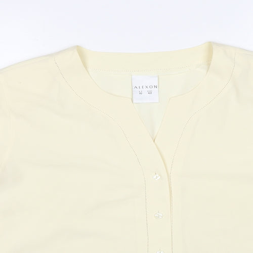 Alexon Womens Ivory Polyester Basic Button-Up Size 16 Round Neck