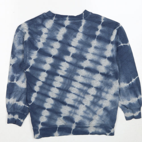 H&M Boys Blue Geometric Cotton Pullover Sweatshirt Size 8-9 Years Pullover