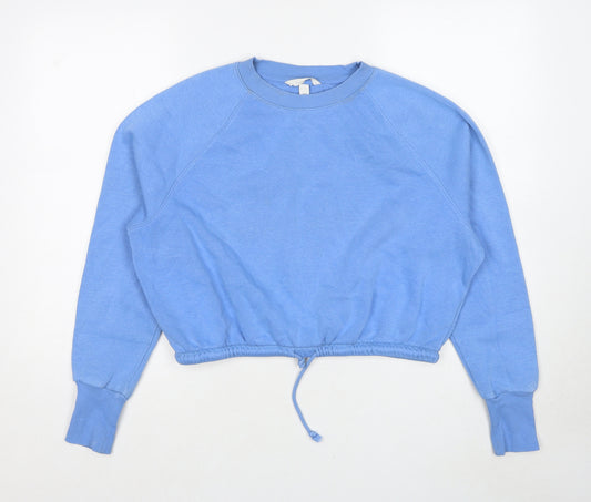 H&M Womens Blue Cotton Pullover Sweatshirt Size S Pullover - Drawstring Waist