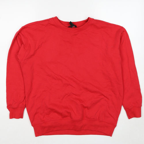 New Look Womens Red Cotton Pullover Sweatshirt Size S Pullover