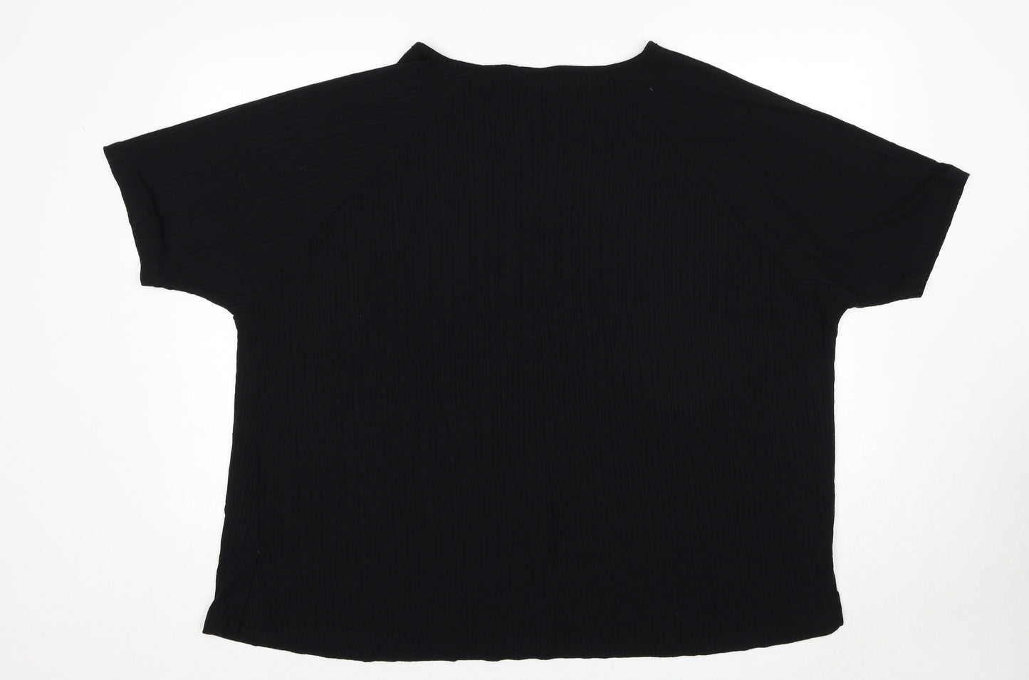 ASOS Womens Black Viscose Basic T-Shirt Size 24 V-Neck
