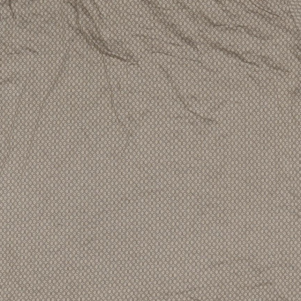 Autograph Mens Beige Geometric Cotton Polo Size XL Collared Pullover