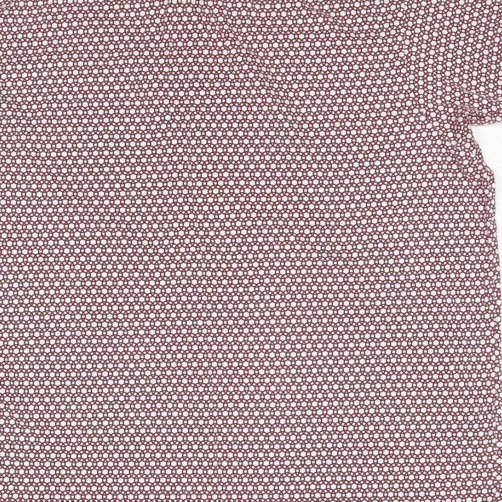 Burton Mens Red Geometric Cotton Polo Size XL Collared Pullover