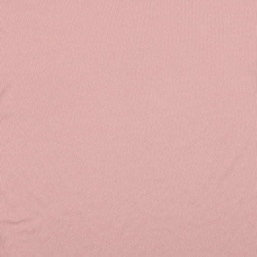 Boohoo Womens Pink Polyester Basic T-Shirt Size 12 Round Neck