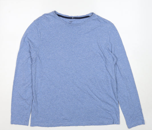 Marks and Spencer Mens Blue Cotton T-Shirt Size M Round Neck