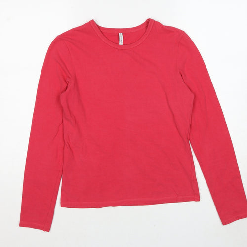 NEXT Womens Pink Cotton Basic T-Shirt Size 12 Round Neck