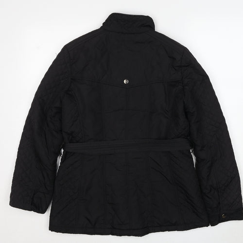 Wallis Womens Black Quilted Jacket Size 10 Zip