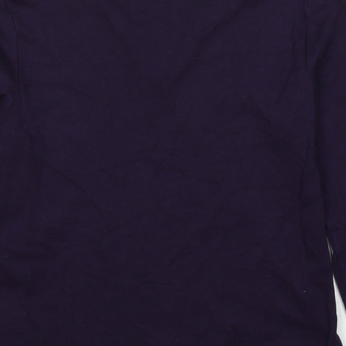 Bonmarché Womens Purple Cotton Basic T-Shirt Size S V-Neck