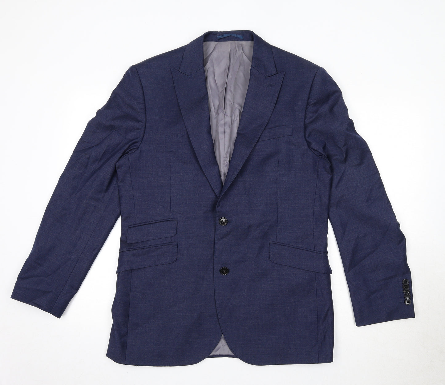 John Lewis Mens Blue Wool Jacket Suit Jacket Size 40 Regular