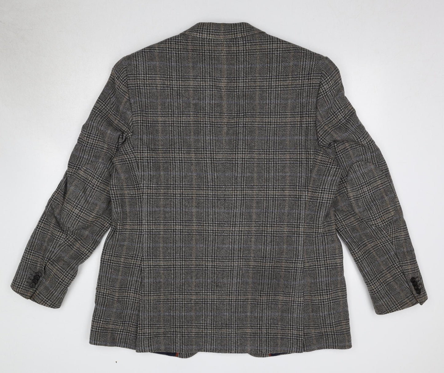 Marks and Spencer Mens Grey Plaid Wool Jacket Suit Jacket Size 46 Regular