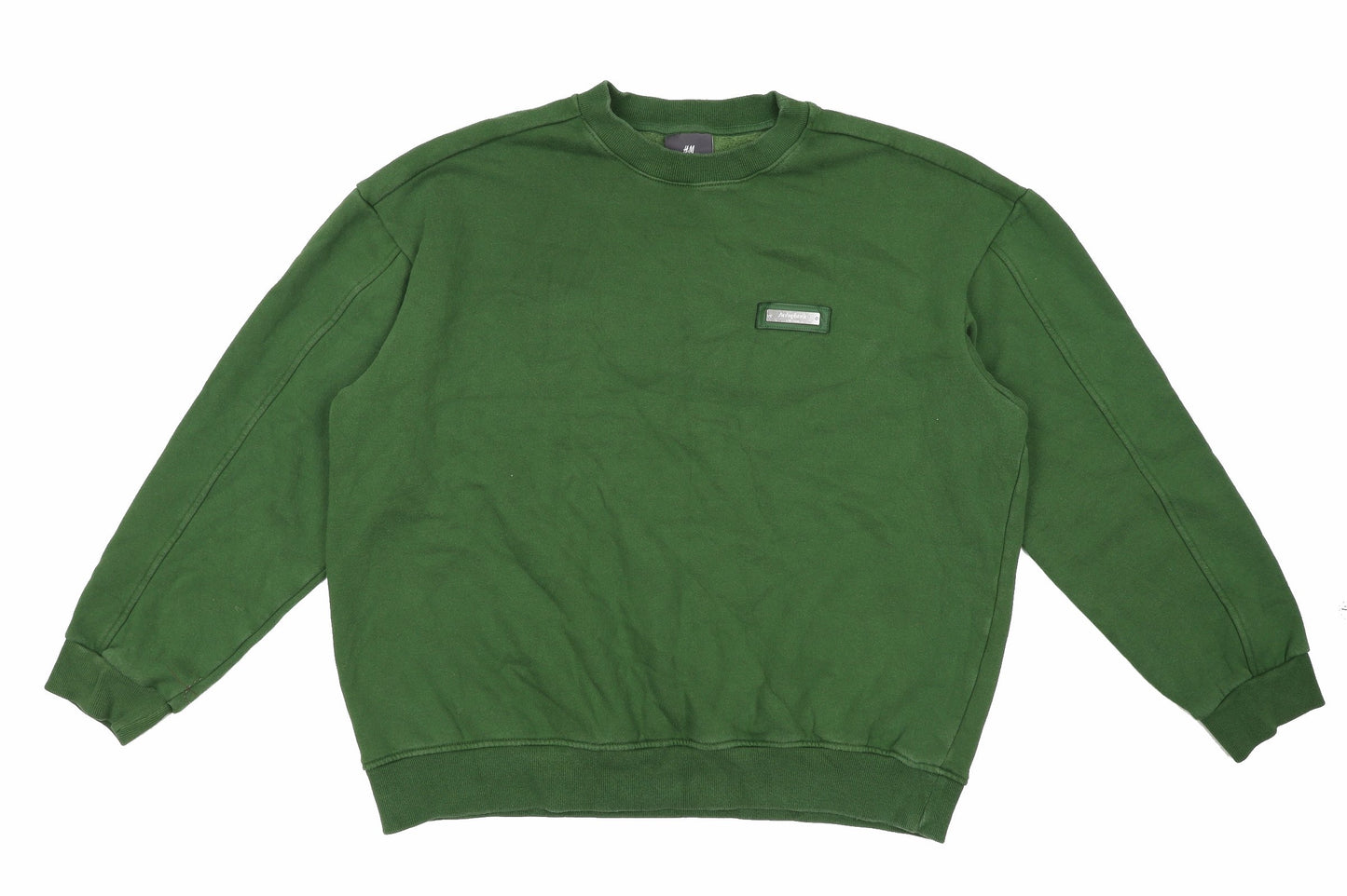 H&M Mens Green Cotton Pullover Sweatshirt Size L