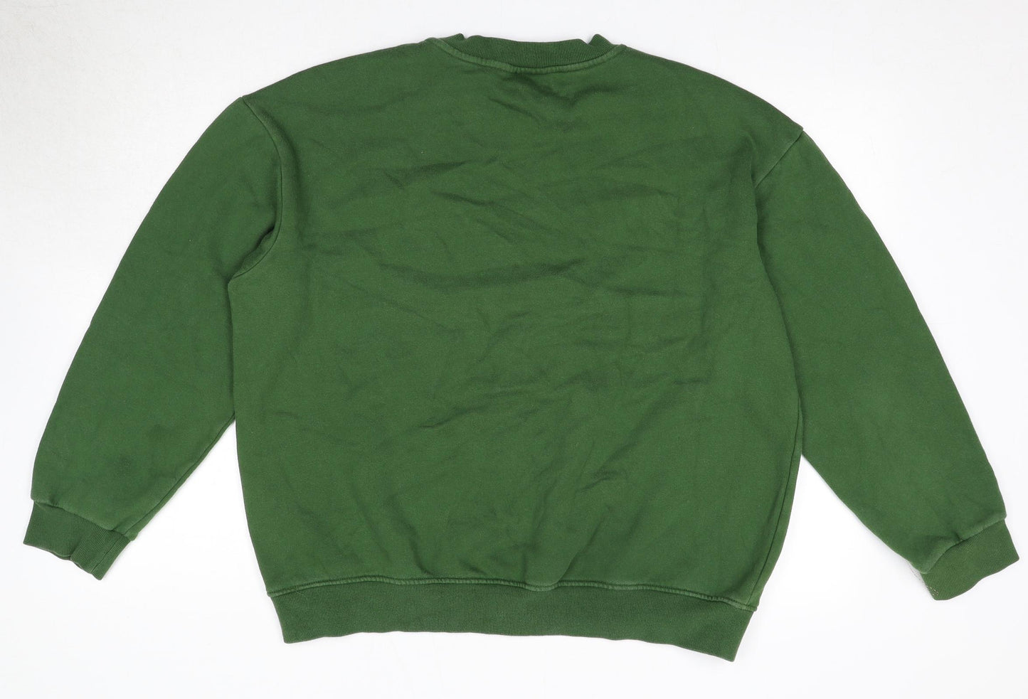 H&M Mens Green Cotton Pullover Sweatshirt Size L