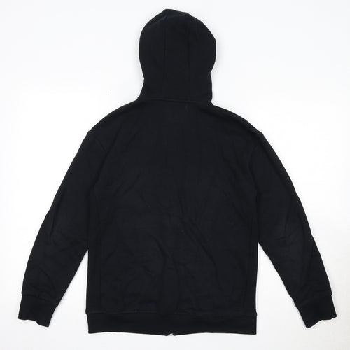 Marks and Spencer Boys Black Cotton Full Zip Hoodie Size 12-13 Years Zip