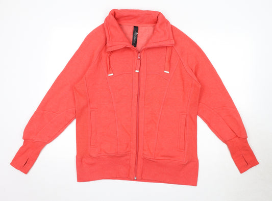 MONDETTA Womens Pink Cotton Full Zip Sweatshirt Size 14 Zip