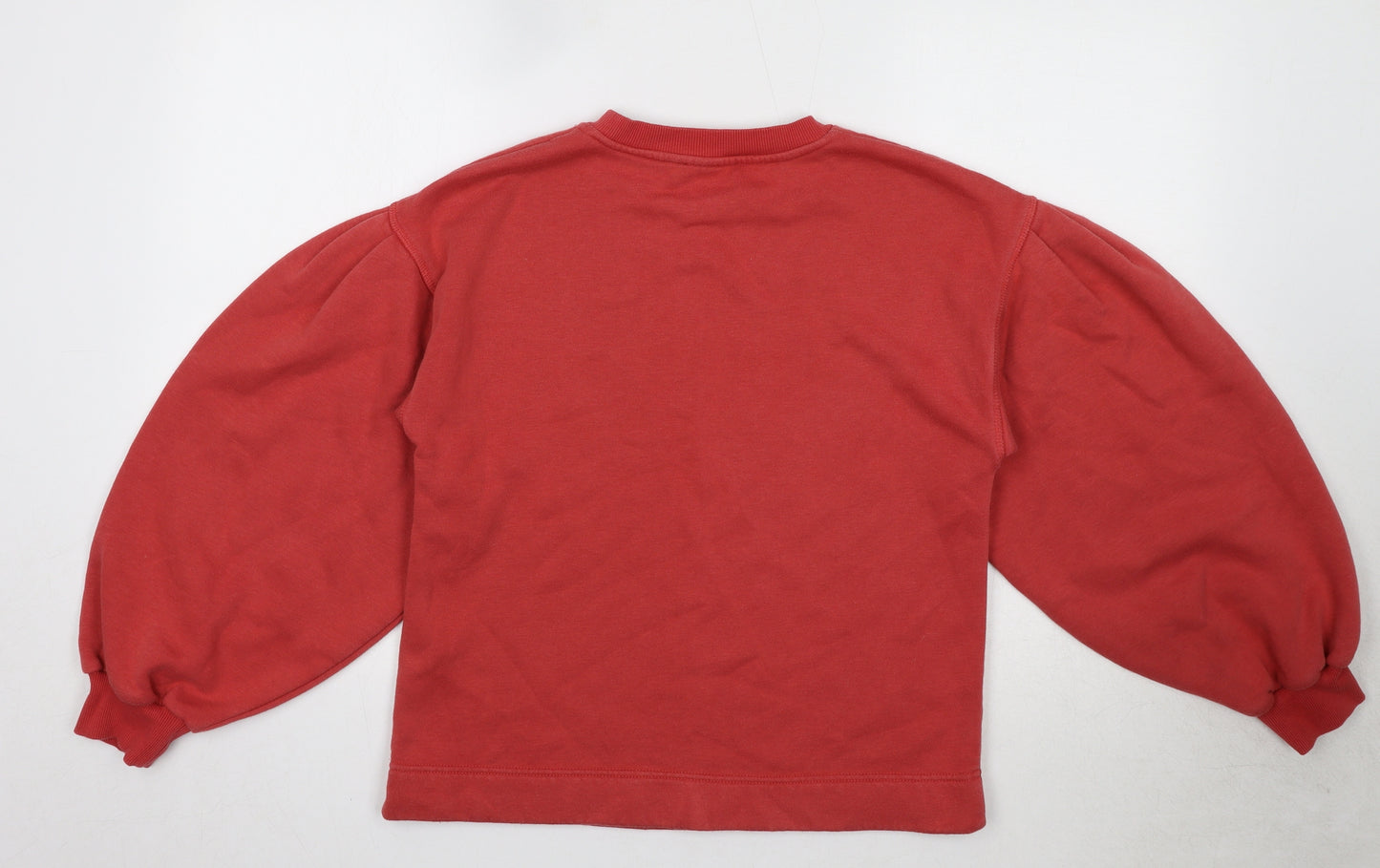 Zara Womens Red Cotton Pullover Sweatshirt Size S