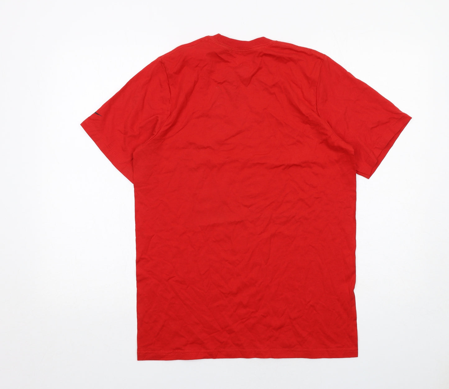 Nike Boys Red Cotton Basic T-Shirt Size 13-14 Years Round Neck Pullover - Air Nike