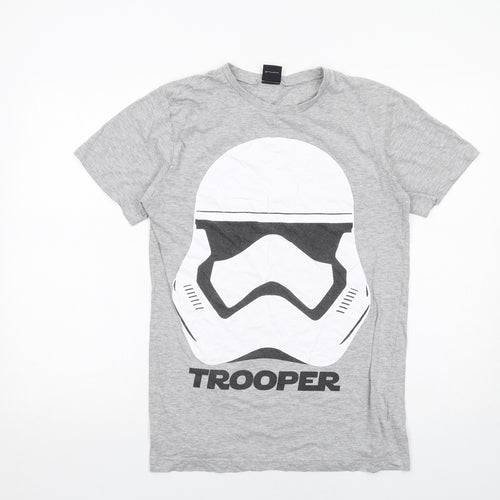 Star Wars Mens Grey Cotton T-Shirt Size S Round Neck - Stormtroopers