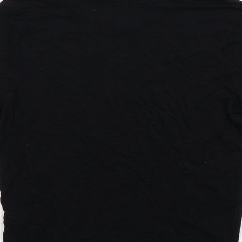 COLLUSION Womens Black Viscose Basic T-Shirt Size 14 Round Neck