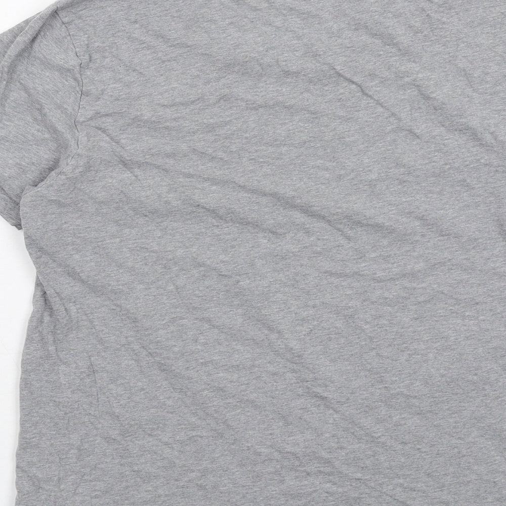 HUGO BOSS Mens Grey Cotton T-Shirt Size S Round Neck