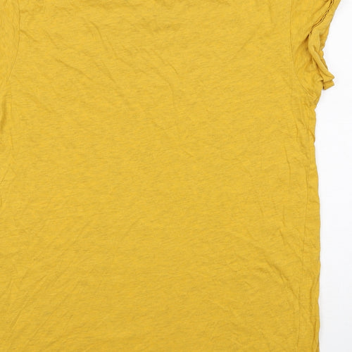 H&M Mens Yellow Cotton T-Shirt Size S Round Neck
