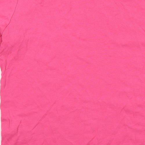 Marks and Spencer Womens Pink Cotton Basic T-Shirt Size 10 Round Neck