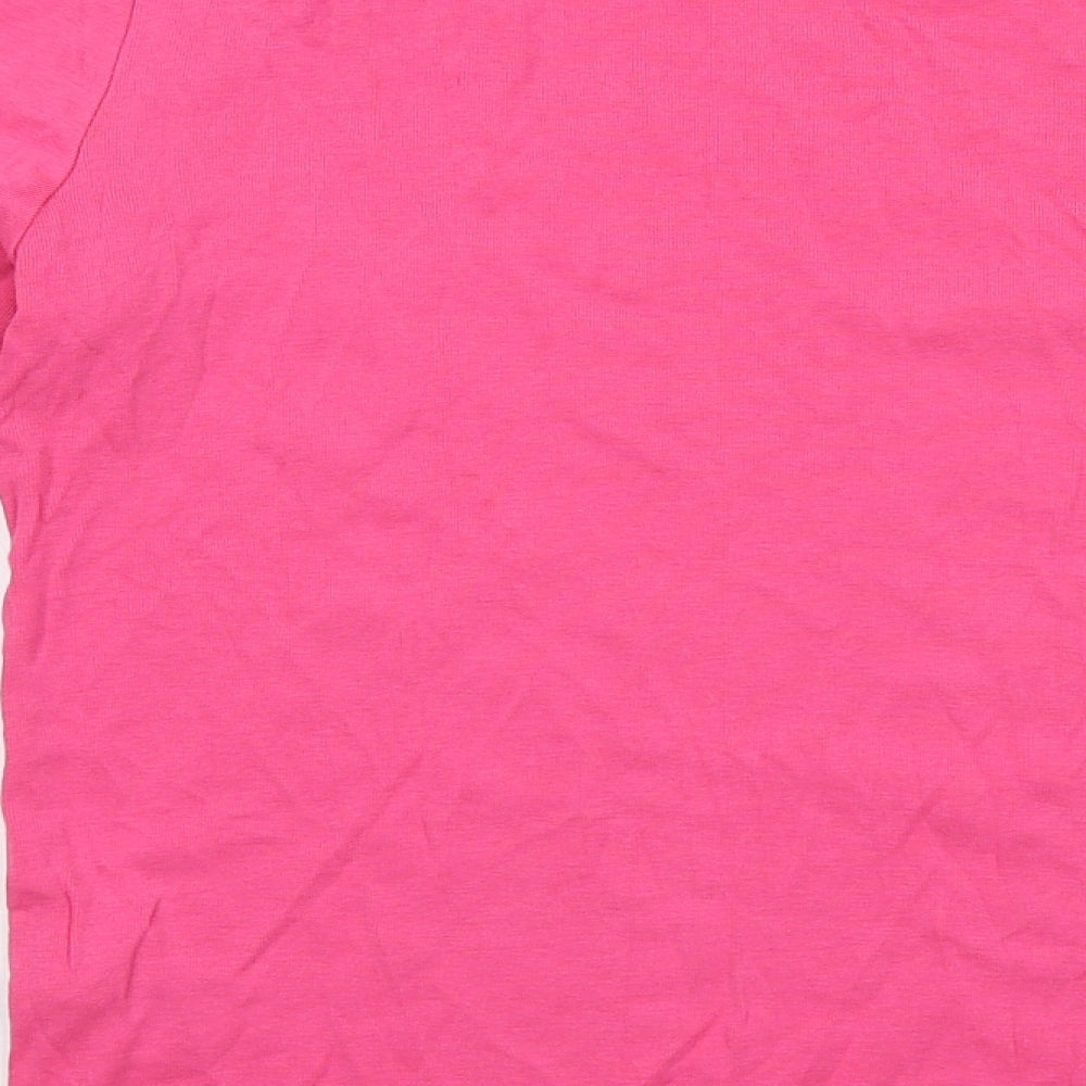 Marks and Spencer Womens Pink Cotton Basic T-Shirt Size 10 Round Neck