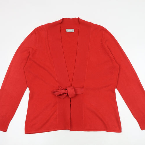 Wallis Womens Red V-Neck Acrylic Cardigan Jumper Size 18