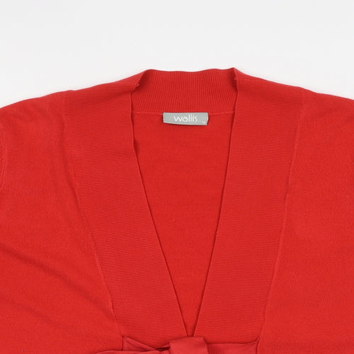 Wallis Womens Red V-Neck Acrylic Cardigan Jumper Size 18