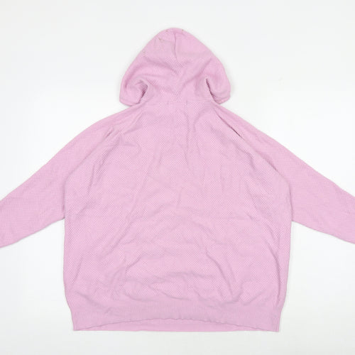 Marks and Spencer Womens Pink Viscose Pullover Hoodie Size L Pullover - Waffle Texture
