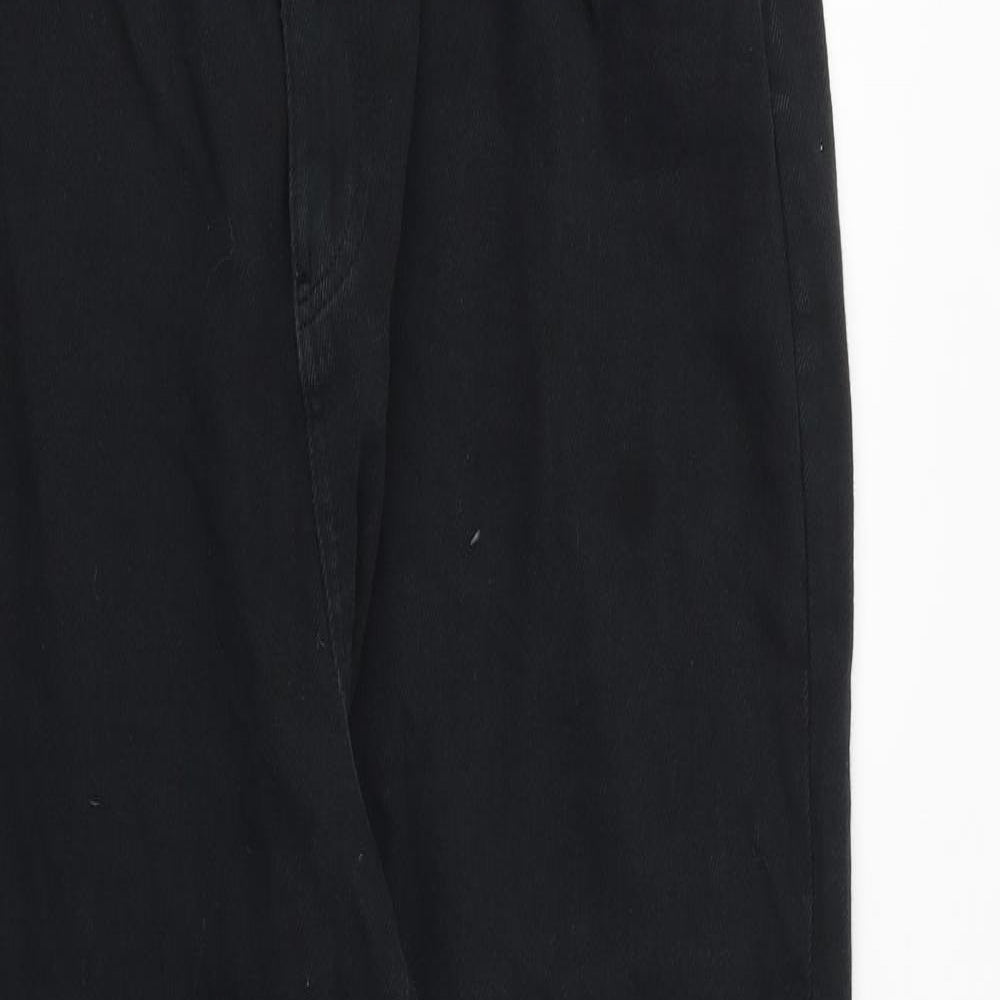 Per Una Womens Black Cotton Tapered Jeans Size 14 Regular Zip