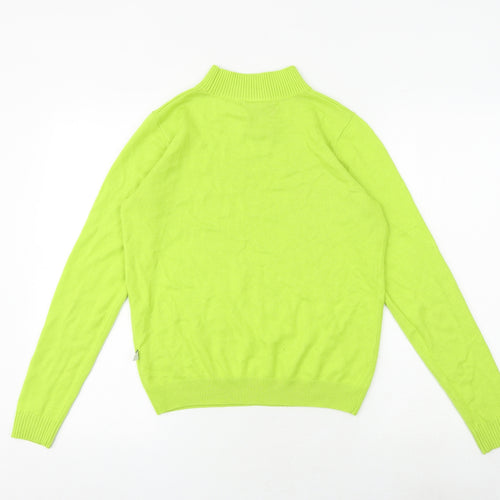 COLLUSION Womens Green Mock Neck Acrylic Pullover Jumper Size 12