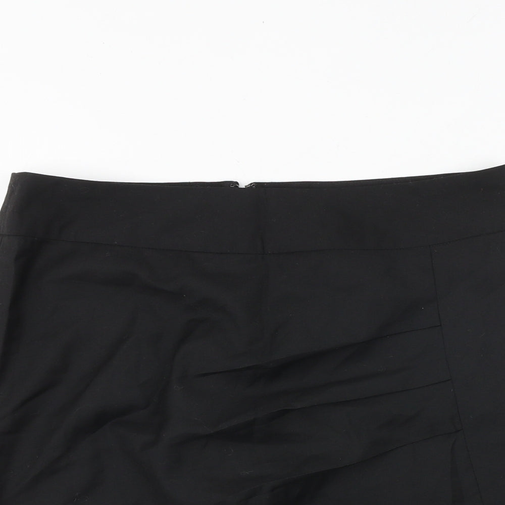 Soaked in Luxury Womens Black Polyester A-Line Skirt Size S Zip