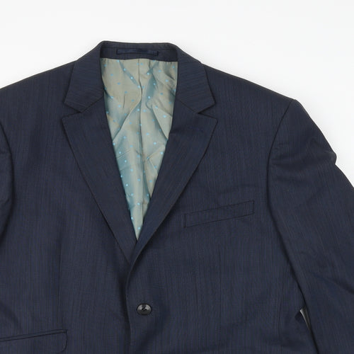 REMUS Mens Blue Wool Jacket Suit Jacket Size 40 Regular