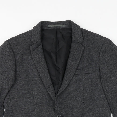 Burton Mens Grey Polyacrylate Fibre Jacket Blazer Size 38 Regular