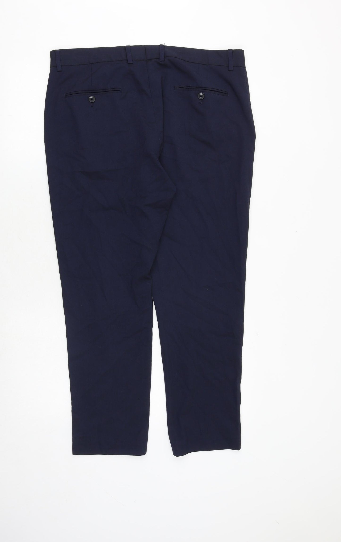 Burton Mens Blue Polyester Chino Trousers Size 36 in Regular Zip