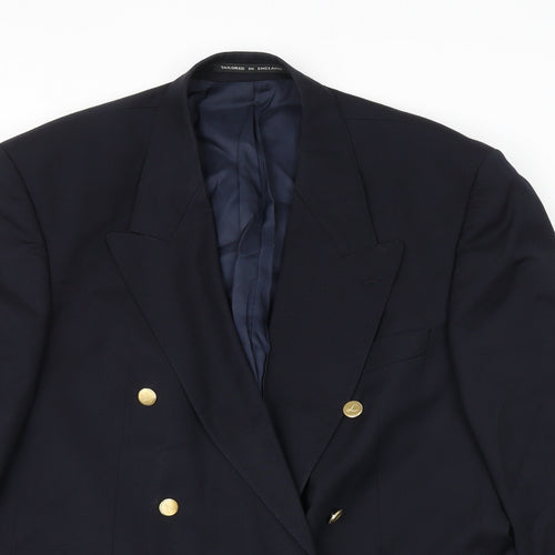 The Label Mens Blue Wool Jacket Blazer Size 42 Regular