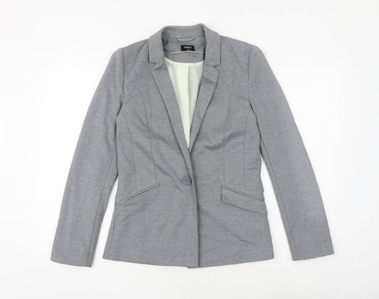 Oasis Womens Grey Geometric Jacket Blazer Size 8 Button