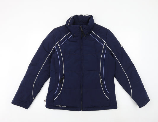 ZeroXposur Womens Blue Windbreaker Jacket Size S Zip