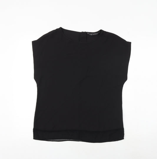 Dorothy Perkins Womens Black Polyester Basic T-Shirt Size 10 Round Neck