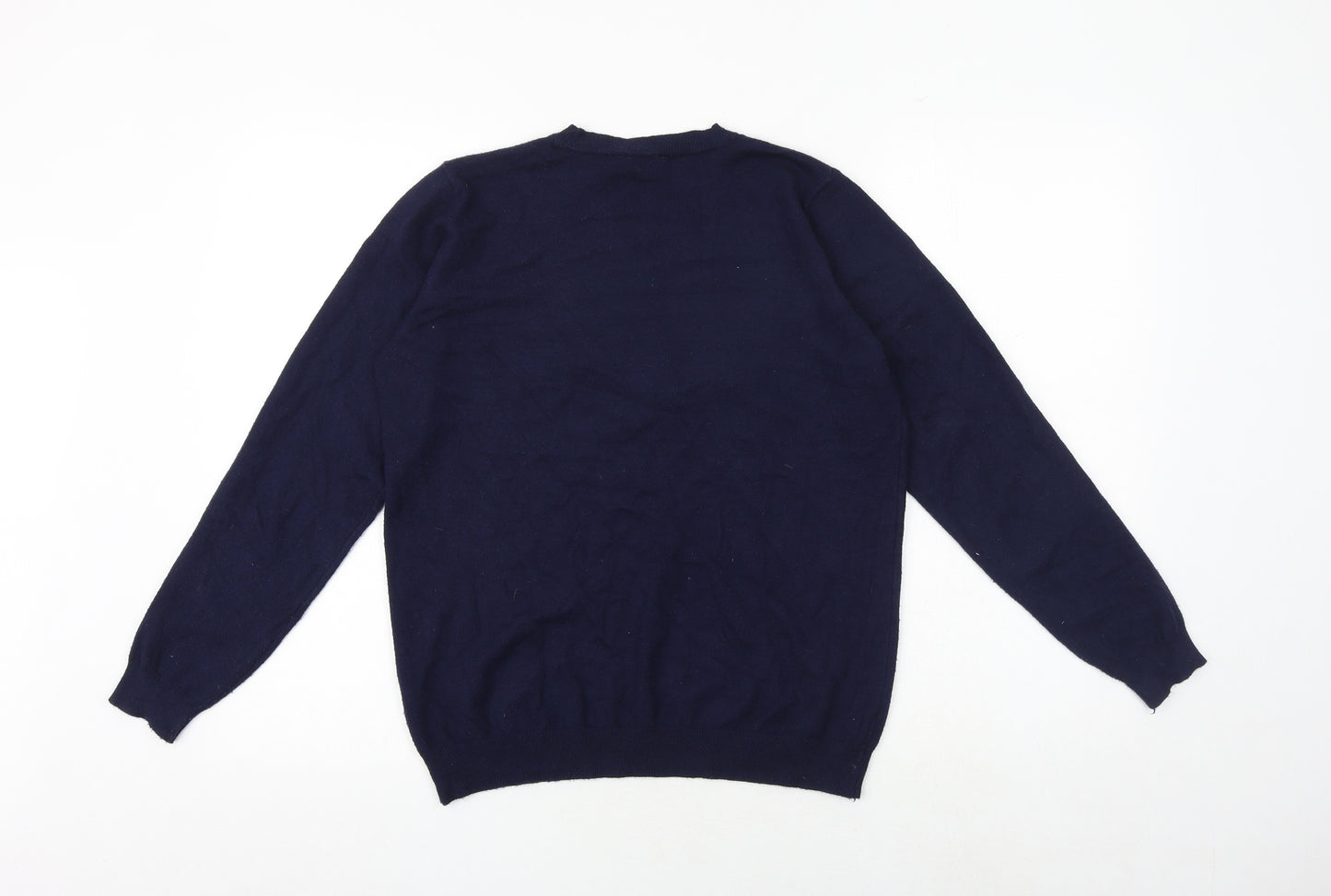 M&Co Womens Blue Crew Neck Viscose Pullover Jumper Size 12 - Embellished
