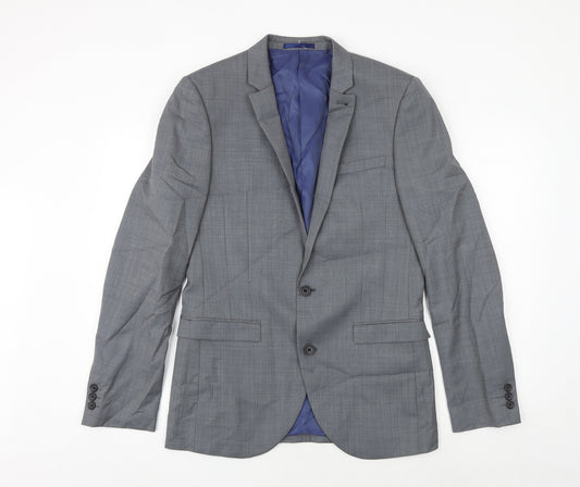 NEXT Mens Grey Wool Jacket Suit Jacket Size 38 Regular
