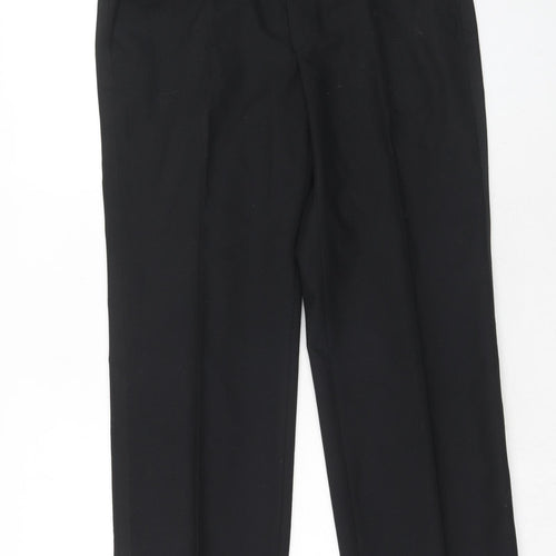 St Michael Mens Black Polyester Trousers Size 34 in Regular Zip