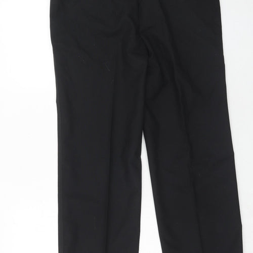 St Michael Mens Black Polyester Trousers Size 34 in Regular Zip
