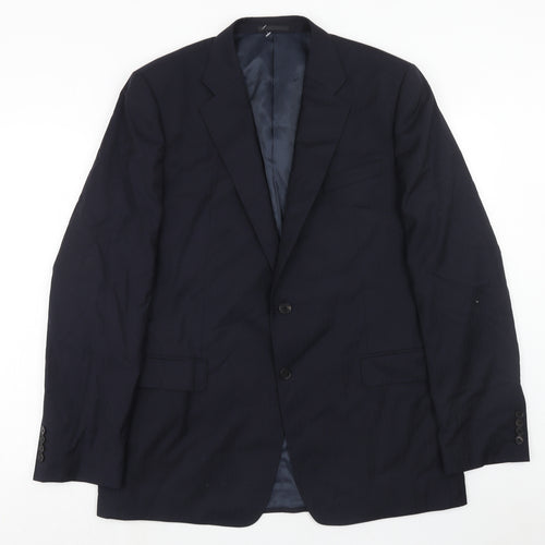 Jaegar Mens Blue Wool Jacket Suit Jacket Size 44 Regular