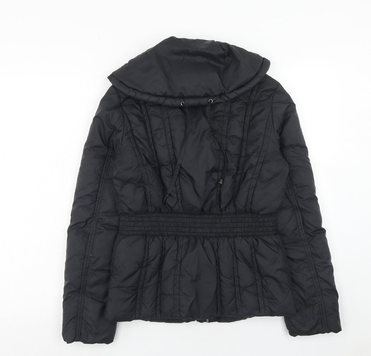 Honee Womens Black Quilted Jacket Size S Zip