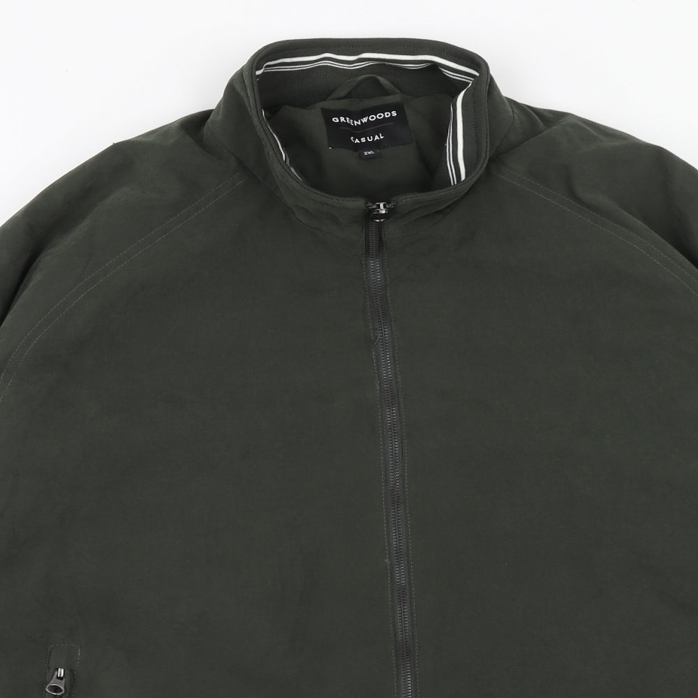 Greenwoods Mens Green Bomber Jacket Jacket Size 2XL Zip
