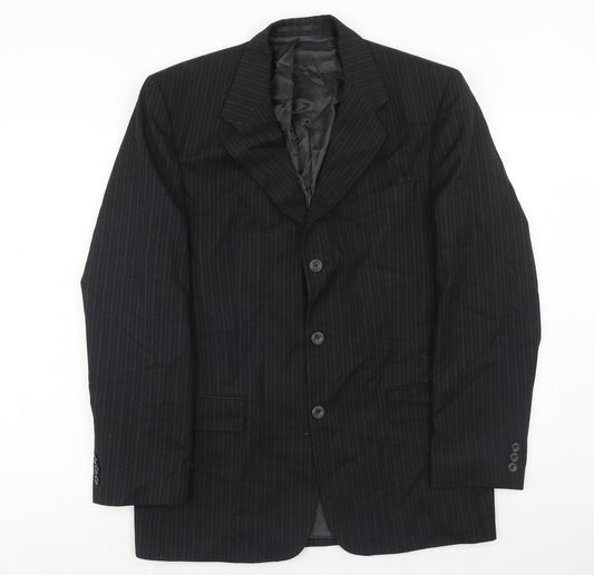 Pierre Cardin Mens Blue Striped Polyester Jacket Suit Jacket Size 40 Regular