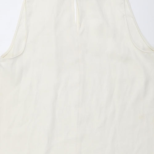 River Island Womens Ivory Polyester Basic Blouse Size 16 Round Neck
